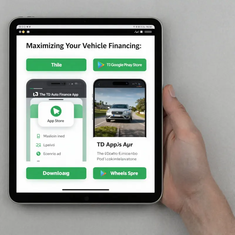 The TD Wheels App showcasing its intuitive interface for managing vehicle financing.
