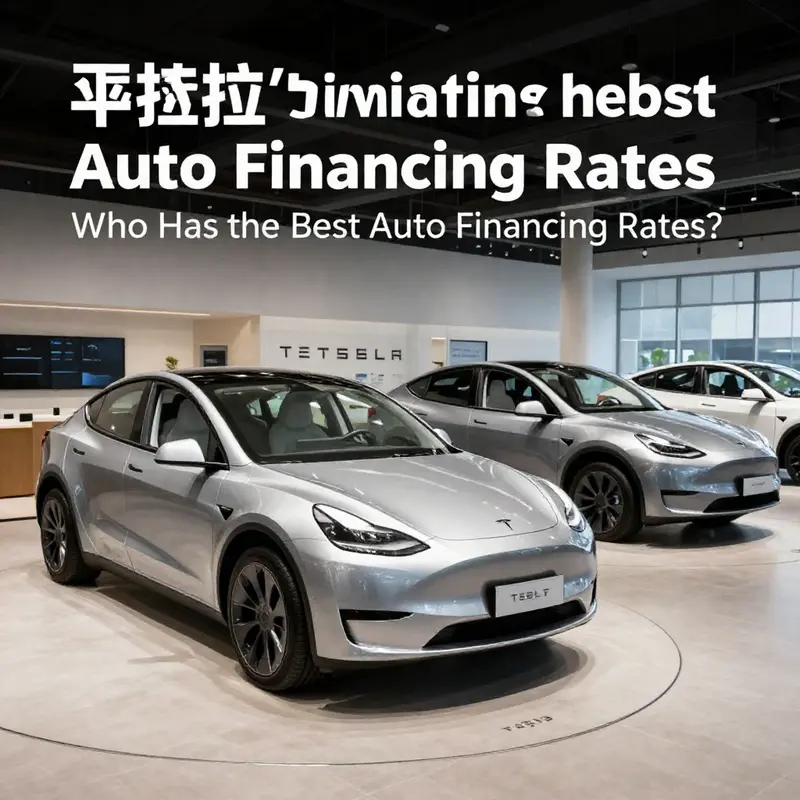 Tesla’s showroom featuring competitive auto financing rates for its Model 3 and Model Y.