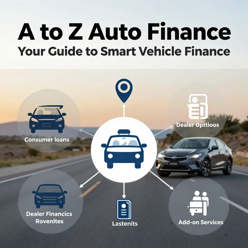 A visual overview of the key concepts in auto finance, highlighting essential components for vehicle buyers and dealerships.