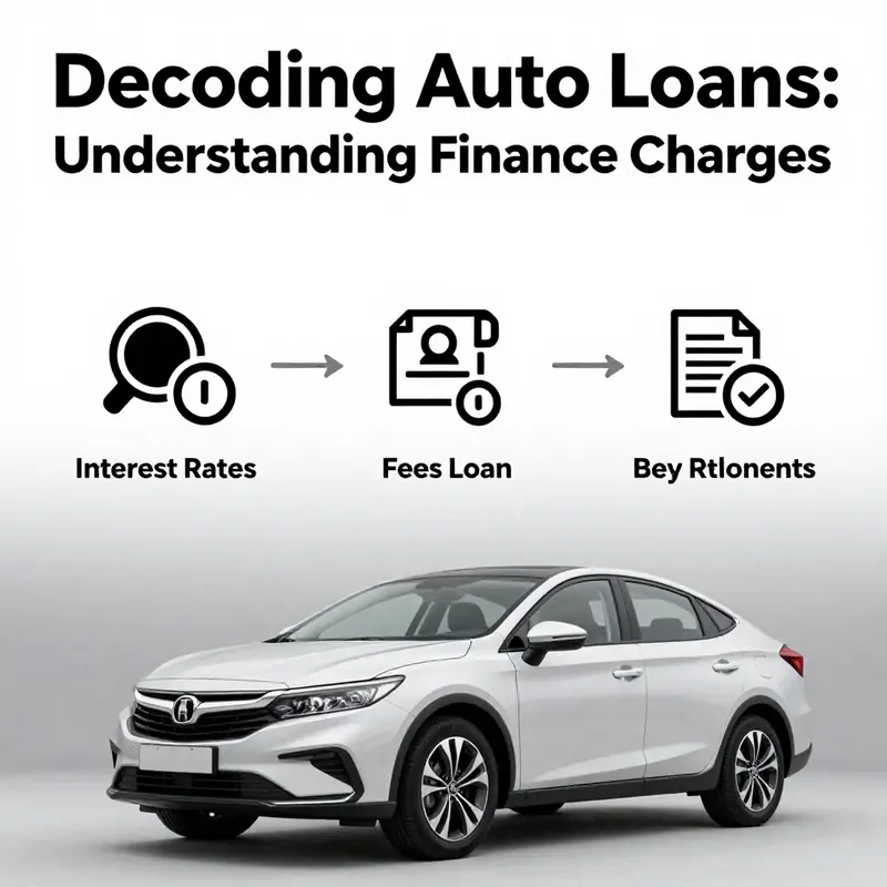 An infographic illustrating the key components of finance charges on auto loans.