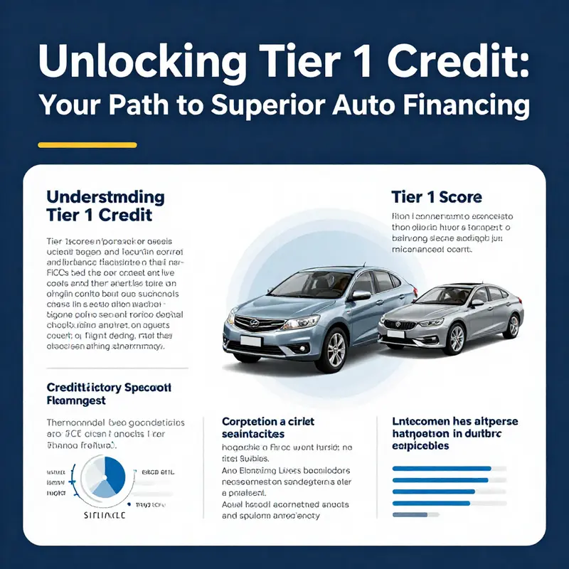 An infographic illustrating the components of Tier 1 credit in auto financing.