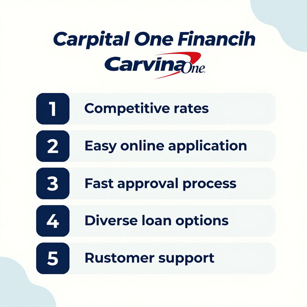 Infographic showing the benefits of using Capital One for financing through Carvana