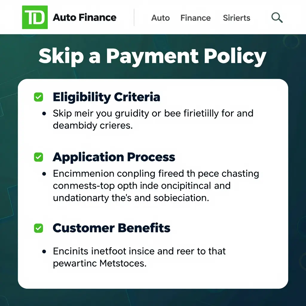 Overview of TD Auto Finance skip a payment policy