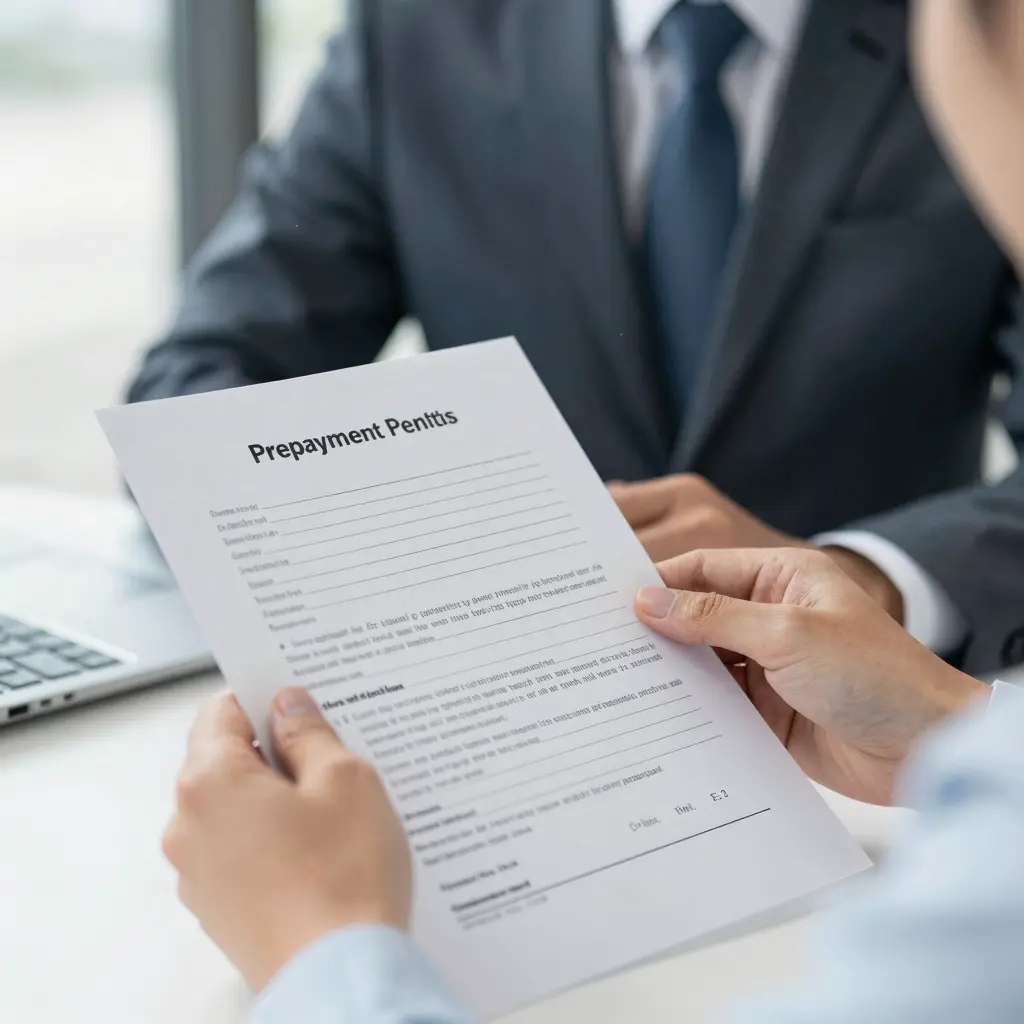 Car Buyer Reviewing Loan Paperwork