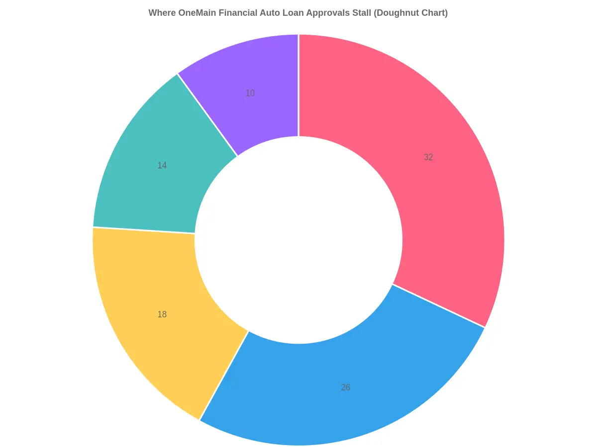 Where OneMain Financial Auto Loan Approvals Stall (Doughnut Chart)